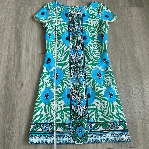 Lilly Pulitzer Layton Dress Sea Oat Ikatt Shift Dress Size Small - Picture 6 of 9